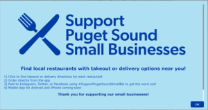 Image screenshot of Support Puget Sound Small Business landing screen